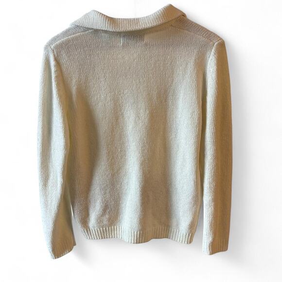 Alfred Dunner Vintage Embroidered Collared Sweater – Petite Medium - Picture 5 of 6